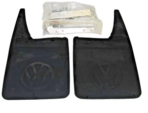 Mud Flap Set Rear Black Left & Right Side Fits Volkswagen Vanagon 1980-1991 - Picture 1 of 2