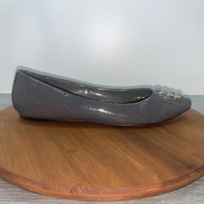 Sapato sem salto Ed Hardy feminino tamanho 10 moda caveiras floral - Imagem 1 de 4