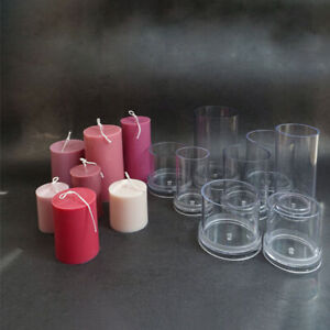 Candle Molds Clear Plastic Mould Handmade Soap Candle Making Round DIY Crafts