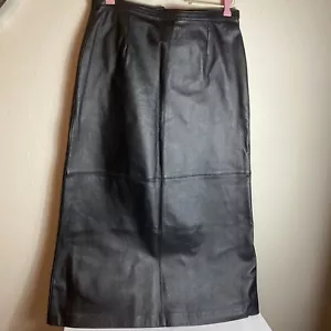 Brandon Thomas Long Leather Skirt Size 12 - Picture 1 of 7
