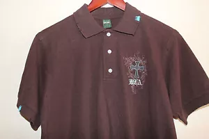 NEW Mens Monarchy Embroidered Cross Polo - Brown - Size Large - Picture 1 of 9
