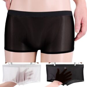 Homme Maille Transparente Boxer Slip Mince sous-Vêtement Caleçon Short de Bain