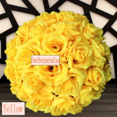 9"-10" Rose Flower Kissing Ball Silk Rose Pomander for Wedding 1 Pc (21 Colors) - Image 1 of 4