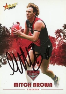 Signed 2017 Essendon Bombers AFL Select Footy Stars Card - Mitch Brown - Picture 1 of 3