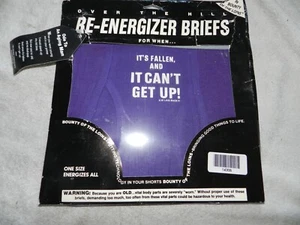 Re-Energizer Briefs Laid Back 1991 Vintage Gag Gift Its Fallen and Can't Get Up - Picture 1 of 5