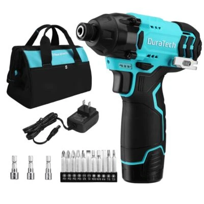 DURATECH 12V Cordless Electric Impact Driver 1/4" 0-2400RPM 885 in-lbs w/Battery - Image 1 of 4