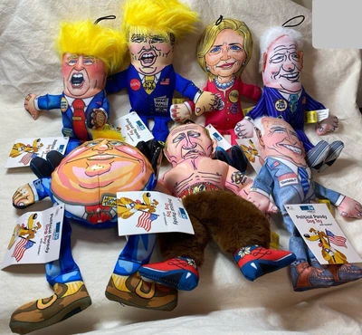 FUZZU BY MULTIPET Fuzzu Political Parody Plush Dog Toy With Squeaker 12" Stuffed Toy Trump Clinton