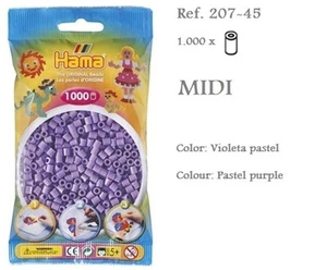 207-45 Hama Beads MIDI 1000x Piezas, color violeta pastel, pastel purple colour - Picture 1 of 1