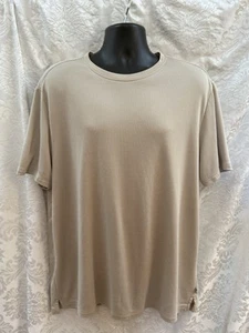 TOMMY BAHAMA Men’s RIBBED T-Shirt~SIZE XL~Short Sleeved IVORY Modal-Poly EUC - Picture 1 of 7