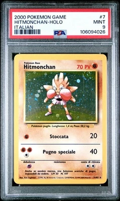 2000 Pokemon Italian Base Set Hitmonchan Holo #7 PSA 9 MINT - Image 1 of 2