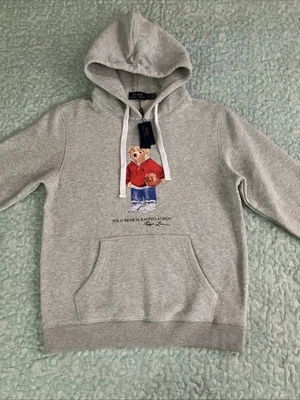 Sudadera con capucha de baloncesto Polo Bear gris claro para hombre talla XL pero se ajusta como una mediana nueva Foto 1 de 4