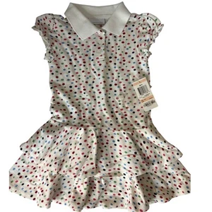 New Charter Club Polka Dot Dress Ruffle Hem White Collar Girl Toddler 2T - Picture 1 of 9