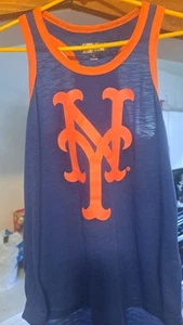 New York Mets Girls Tank Sleeveless T-Shirt Extra Small 4/5 Blue XS LFGM MLB F3b - Picture 1 of 4