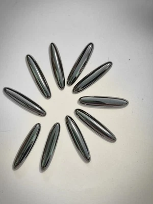 Lot Of 10 Hematite Cabochons 7x32mm Long Oval - Image 1 of 3