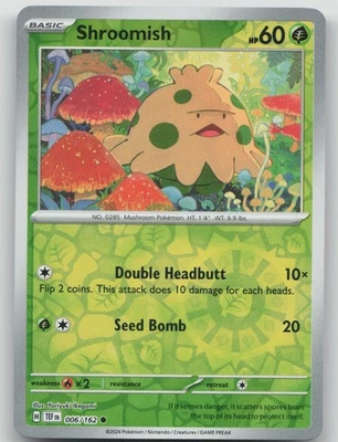 Shroomish 006/162 Common SV05: Temporal Forces NM Reverse Holo - Image 1 of 2
