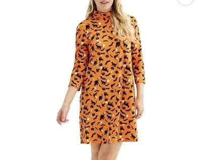 Vestido de Halloween para mujer talla L manga 3/4 cuello falso celebrar juntos calabaza Foto 1 de 4