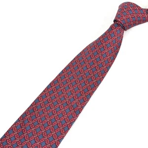 HERMÈS ART 7346 PA Red & Blue Diamond Geometric 100% Silk Tie 57 x 3 1/2 - Picture 1 of 12