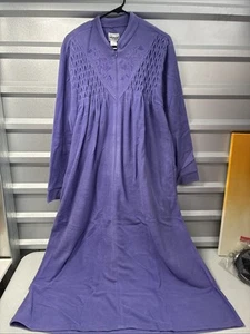 Vintage Anthony Richards lavanda pile accappatoio casacca camicia da notte 1/2 zip taglia 2XL - Foto 1 di 8