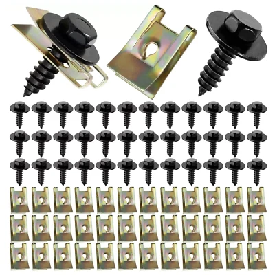 40x U Mutter Sechskant Schrauben Radlauf Unterfahrschutz Unterboden Clip Für BMW - Bild 1 von 4