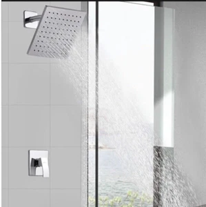 SOKA 8" Rain Shower Head Valve & Control Single Handle Bathrood Chrome Faucet - Picture 1 of 6