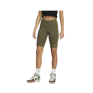 Nike Women's Sportswear Mid-Rise Bike Shorts Medium Olive/White XS-3XL - Picture 1 of 4