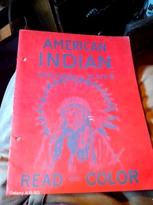 Livre de lecture et de couleur 1947 Indien d'Amérique des plaines - Photo 1/4