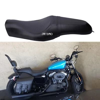 Asiento de dos asientos para conductor de motocicleta pasajero para Harley Sportster XL 883 1200 negro Foto 1 de 4
