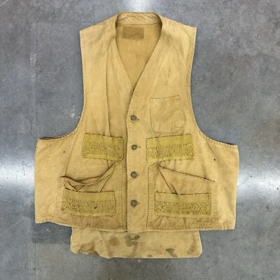 Vintage 50s 60s Canvas Hunting Vest Large  - Image 1 of 4