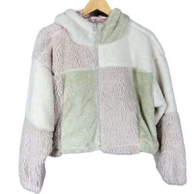 URBAN OUTFITTERS | RARO Colorblock Patchwork Teddy Sherpa Jacket tamanho M {NOVO} - Imagem 1 de 4