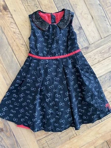 Girl's Black Corduroy Minnie Mouse Party Dress by Disney, Size: 7/8 (b32) - Picture 1 of 6