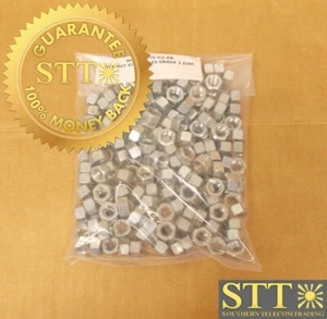 HEX NUT SIZE 3/8-16 GRADE 2 ZINC ( LOT OF 161 ) NEW - Picture 1 of 3