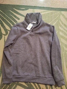 H2H Mens Sweater Gray Size Medium Knit Pullover Long Sleeve - Picture 1 of 5