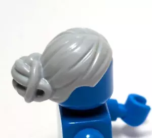 Lego - Minifigura Cabello - Mujer, Gris, Moño Retorcido, Parte Media - Imagen 1 de 3