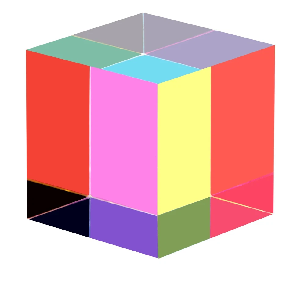 Cubo de color CMY, prisma acrílico, juguete educativo para aprender ciencias, decoración de escritorio Foto 1 de 4