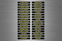 Set 32 sticker tool box labels toolbox mechanics garage decals box contents