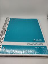 5 Subject Notebook College Ruled 300 Pages 8.2"x10.8" Spiral Lined Notebook TEAL