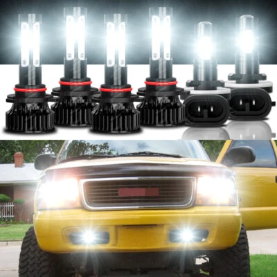Para Para GMC Sonoma 1998-2003 2004, faro LED haz alto/bajo + kit de luces antiniebla Foto 1 de 4