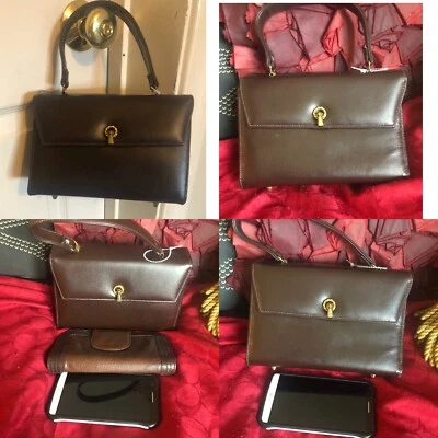 Micro Mini vintage Brown leather 1940s W/Brass Hardware purse.IMPECCABLE QUALITY - Image 1 of 4