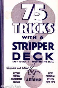 Magic Books "75 Tricks W/ A Stripper Deck" A. Stevenson Card Trick Inst Book - Picture 1 of 1