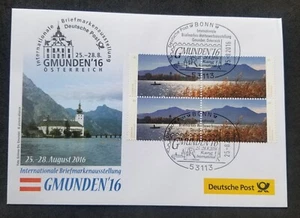 [SJ] Germany Most Beautiful Panoramas 2015 2016 Boat Lake FDC *GMUNDEN '16 - Picture 1 of 5