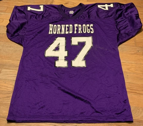 Gator Athletics Youth TCU HORNED FROGS Football Jersey Sz. YXL NEW #47 BIG12 Cover