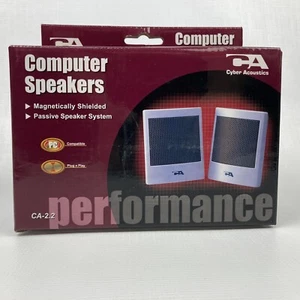 Cyber Acoustics CA-2.2 Computer Speakers Pair Magnetically Shielded Beige NIB - Picture 1 of 9