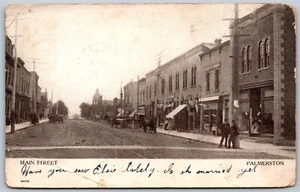 Postcard Palmerston Ontario c1908 Main Street Split Rings Corbetton and Croton - Picture 1 of 2
