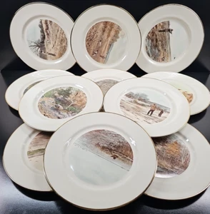 11 Pc Delano Studios AB Frost Sportsman Gallery Plates Lot Vintage Bird Hunt MCM - Picture 1 of 24