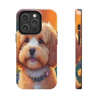 Cavapoo Dog Cute Phone Case, Glossy Finish for iPhone & Samsung, Shockproof - Image 1 of 4