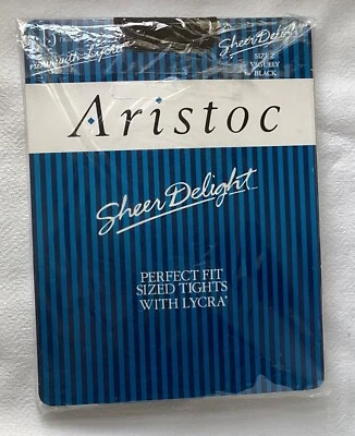 Aristoc Sheer Delight Perfect Fit Tights Shade "Vaguely Black" Size 2 - BNIP - Image 1 of 4