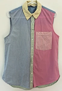 Stradivarius Damen ärmelloses Tanktop mit Knopfleiste und Kragen pastell gestreift - Bild 1 von 7