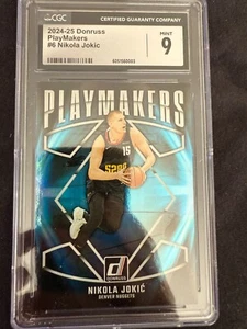 CASE HIT! 2024-25 Donruss Basketball #6 Nikola Jokic PLAYMAKERS CGC Mint 9 - Picture 1 of 2