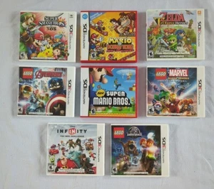 Nintendo 3DS Lot 8 Cases & Manuals Only Super Mario Donkey Kong Smash Bros Zelda - Picture 1 of 8