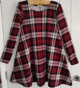 Tartan Plaid Tunic / Short Dress by Cameo Rose Long sleeves A Line Flared 8 - 10 - Picture 1 of 13